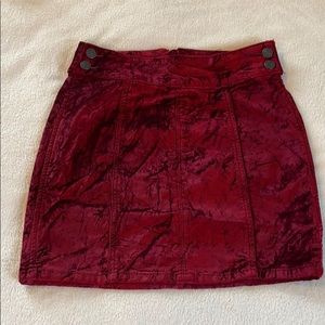 Free People Velvet Miniskirt
